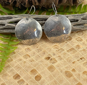 Sterling Silver Etched Earrings