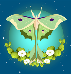 "Luna Moth", 2023, Digital Illustration