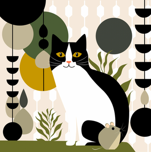 "Tuxedo Cat", 2023, Digital Illustration